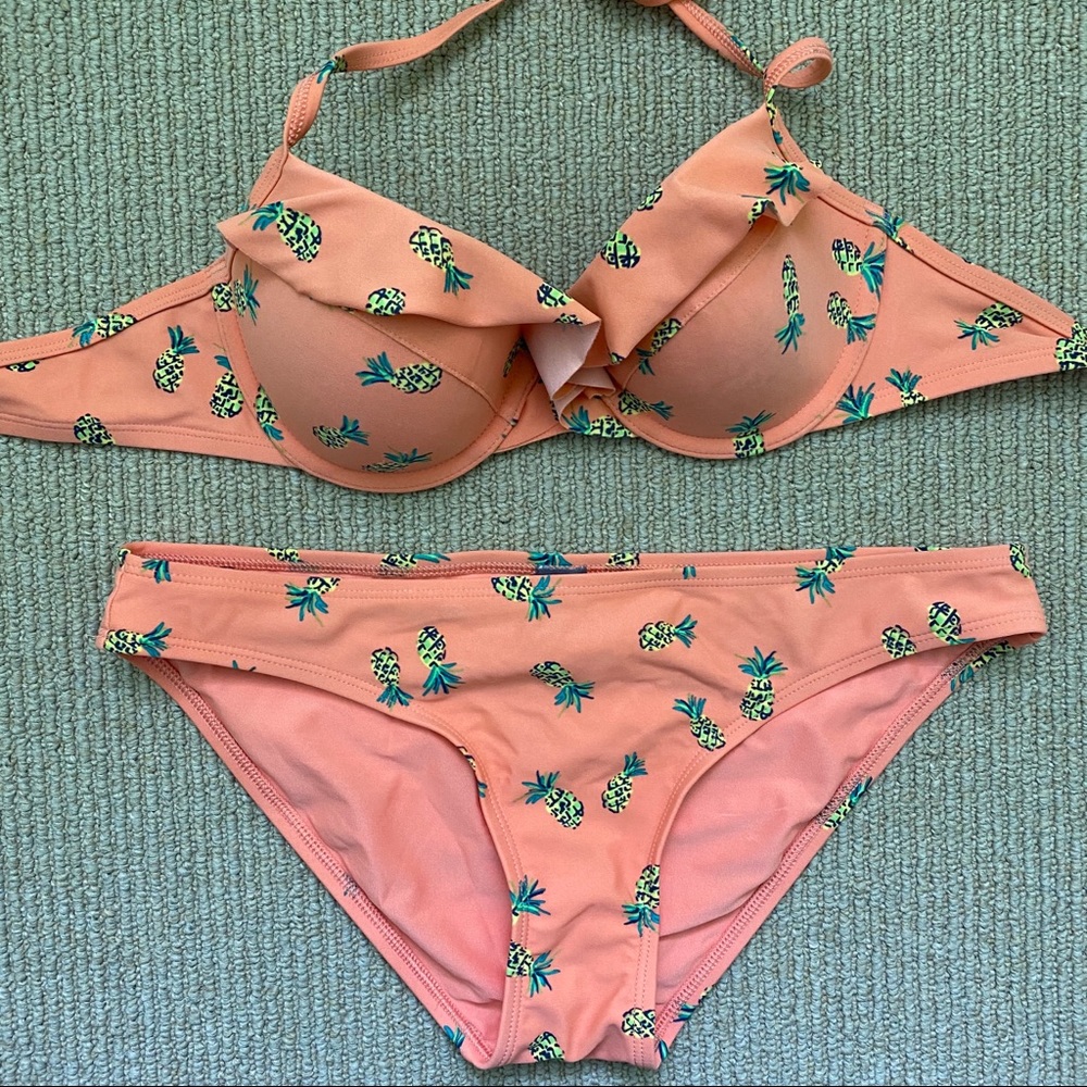 Aerie Pineapple Bikini Swimsuit Set